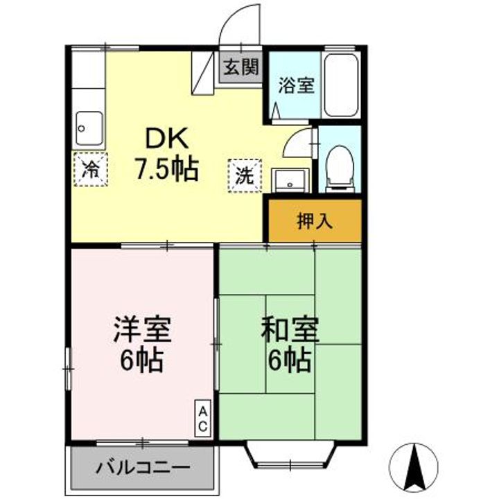 エステート笹谷Aの間取り