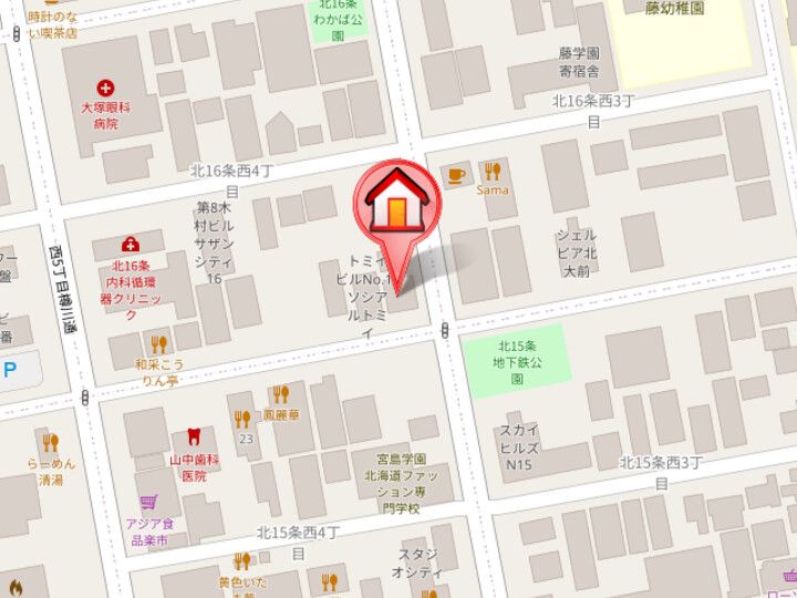 Ferio北大前の地図