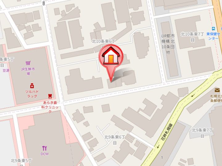 クルーズハウス東区役所前の地図