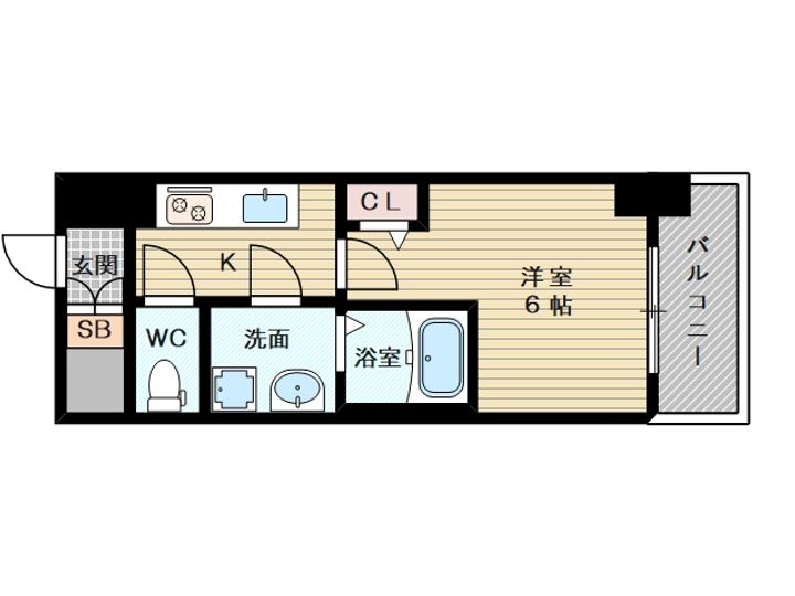 エスリード大阪ザ・ルクスの間取り