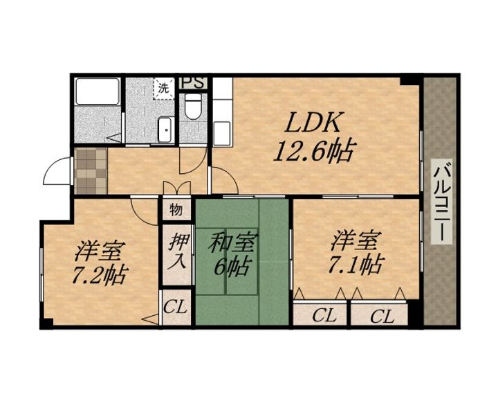 メルベーユ宝塚の間取り