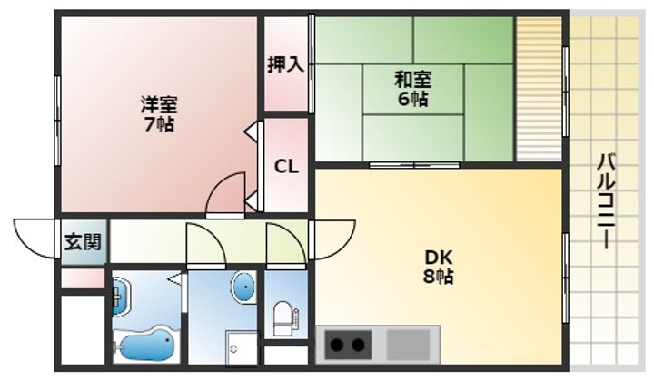 大阪府大阪市西成区岸里東1丁目(マンション)の賃貸物件の間取り