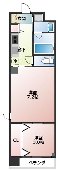 大阪府大阪市西区南堀江2丁目(マンション)の賃貸物件の間取り