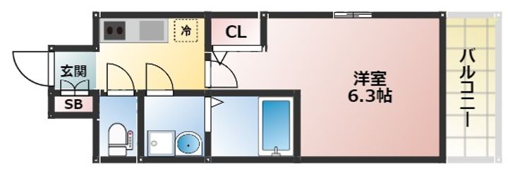 大阪府大阪市阿倍野区旭町1丁目(マンション)の賃貸物件の間取り