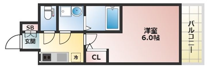 大阪府大阪市阿倍野区旭町1丁目(マンション)の賃貸物件の間取り