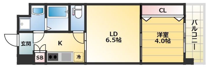 大阪府大阪市西成区玉出西2丁目(マンション)の賃貸物件の間取り
