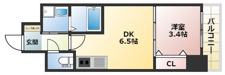 大阪府大阪市西成区出城1丁目(マンション)の賃貸物件の間取り
