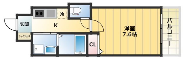 大阪府大阪市西成区北開1丁目(マンション)の賃貸物件の間取り
