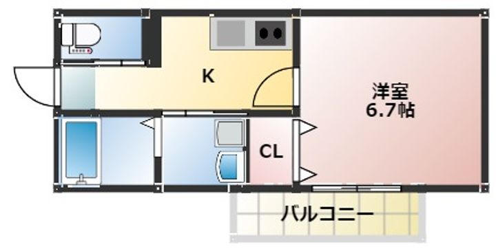 大阪府大阪市西成区千本中2丁目(マンション)の賃貸物件の間取り