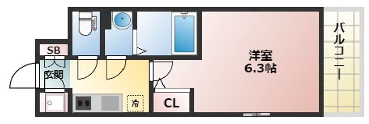 大阪府大阪市阿倍野区旭町1丁目(マンション)の賃貸物件の間取り