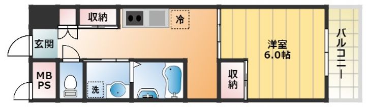 大阪府大阪市住之江区西住之江1丁目(マンション)の賃貸物件の間取り