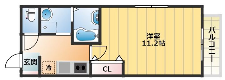 大阪府大阪市住之江区北加賀屋5丁目(アパート)の賃貸物件の間取り
