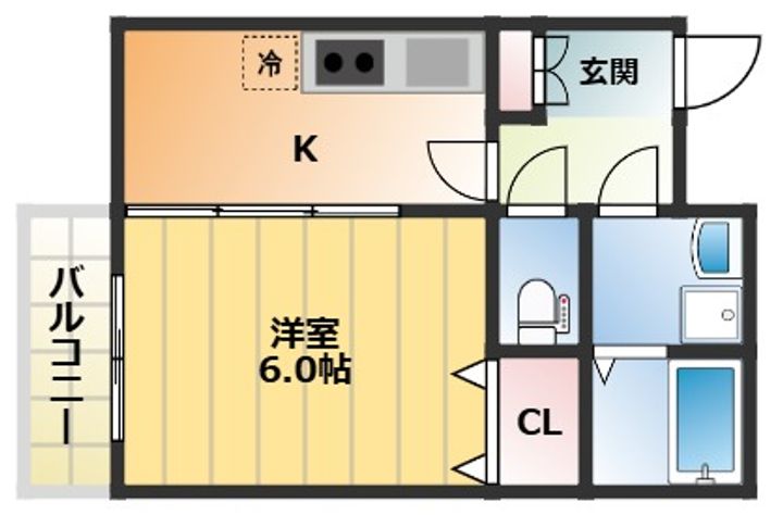 大阪府大阪市西成区松1丁目(アパート)の賃貸物件の間取り