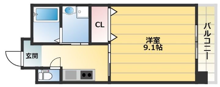 大阪府大阪市西成区天下茶屋東1丁目(マンション)の賃貸物件の間取り