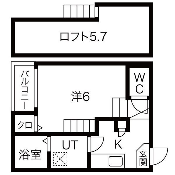 愛知県名古屋市南区外山2丁目の賃貸アパートの間取り