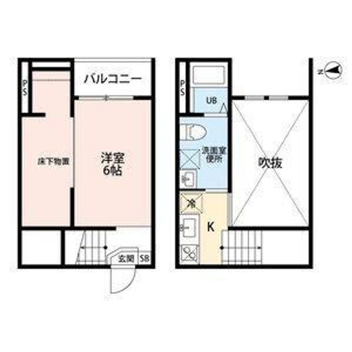 愛知県名古屋市天白区野並2丁目の賃貸アパートの間取り