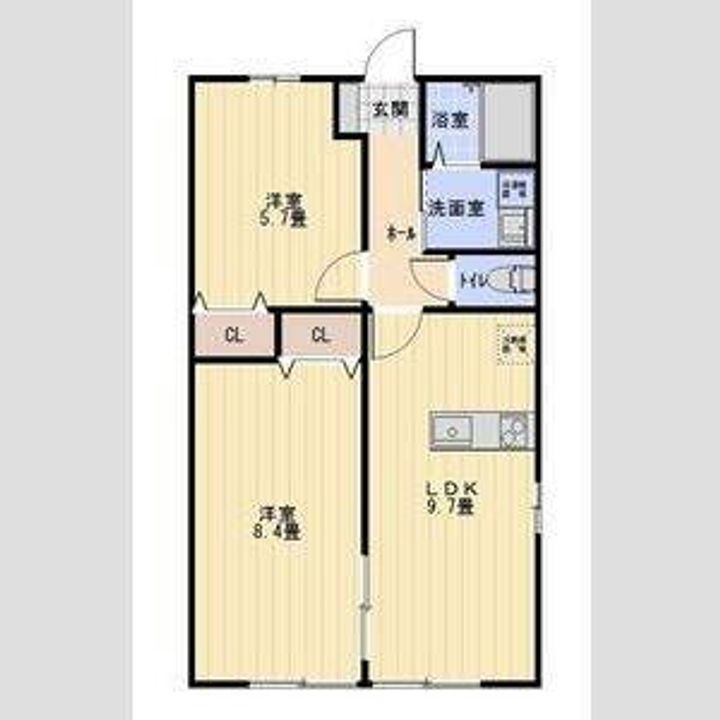 愛知県名古屋市天白区中砂町の賃貸アパートの間取り