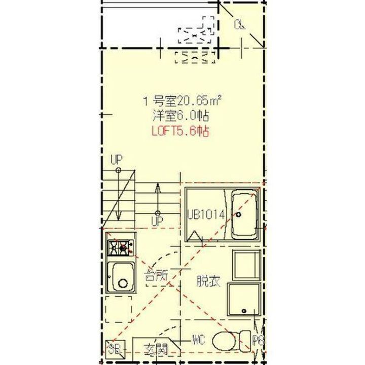 愛知県名古屋市瑞穂区松月町1丁目の賃貸アパートの間取り