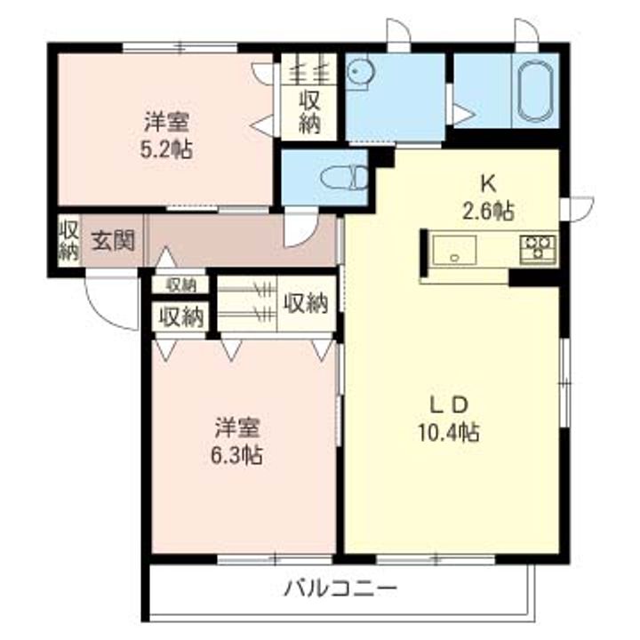 【シャーメゾン】サジテール小倉台C棟101の間取り