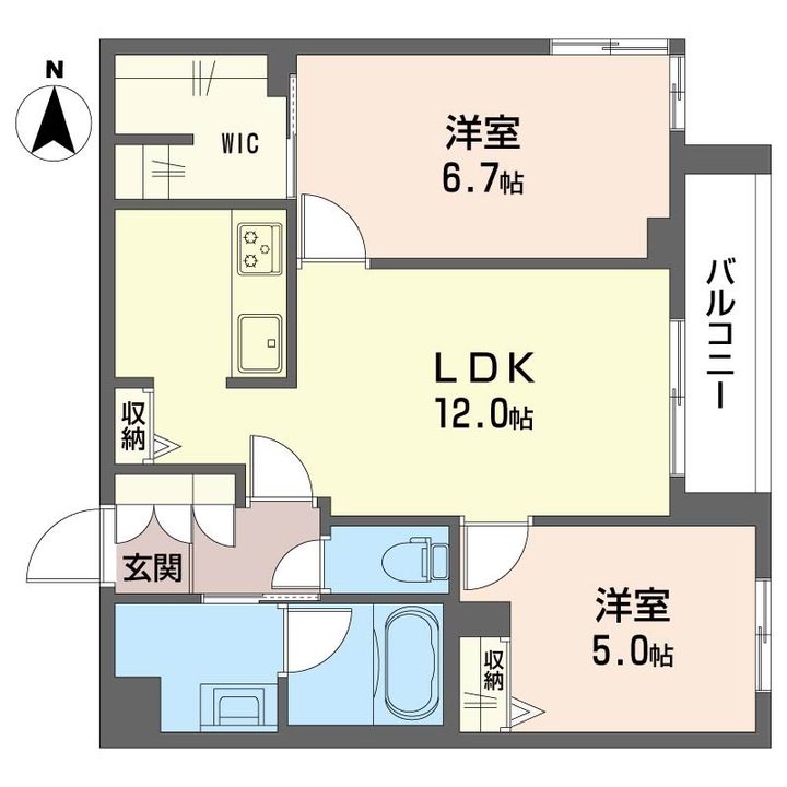 【シャーメゾン】プレリー・レーヴ都賀201の間取り