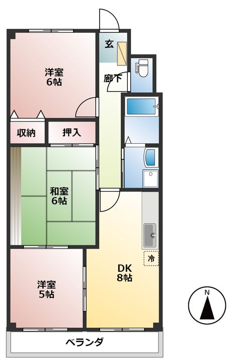 安八ハイツ203の間取り