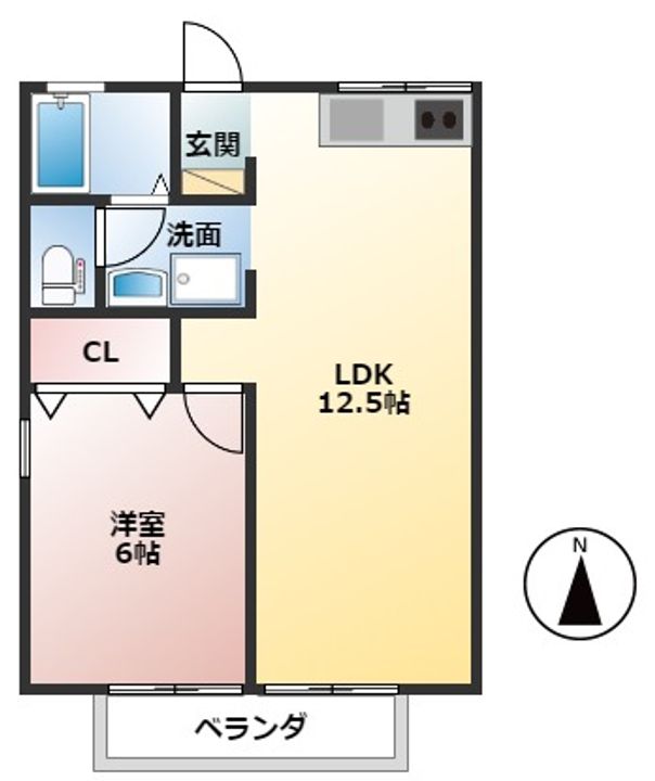 フラッツ内原の間取り