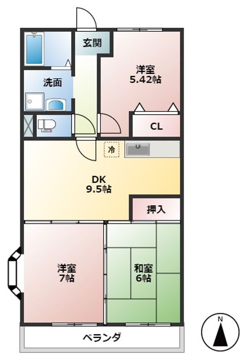アンシュレール大井の間取り