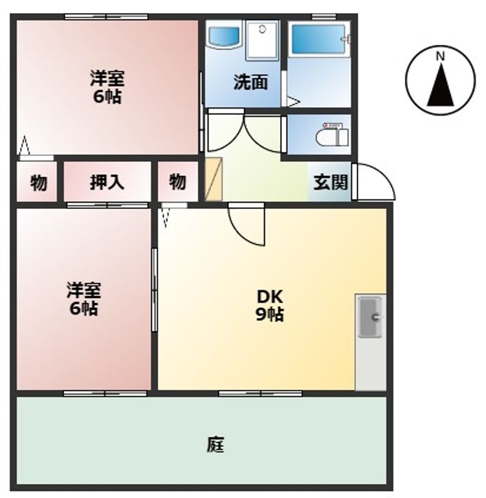 ウィンディア本今B棟15の間取り