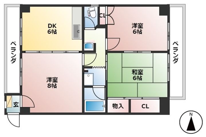アクアポリスランドマーク2000B8の間取り