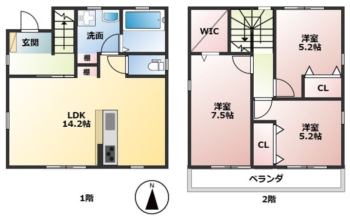 岐阜県大垣市墨俣町二ツ木(一戸建)の賃貸物件の間取り