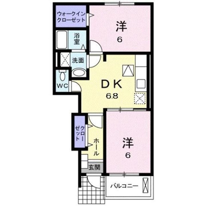 ラブリーメゾンヒノキBの間取り