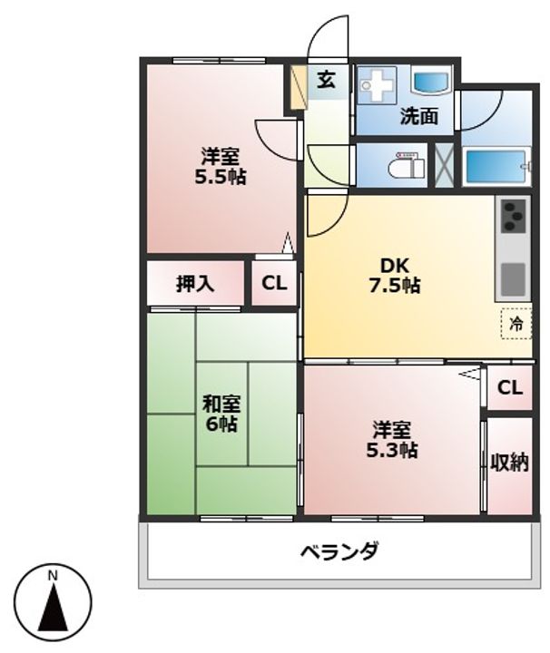 ルミナス大垣駅西の間取り