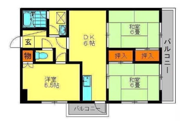 サンバード春日308の間取り