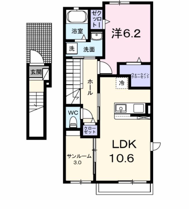 モンフル柏原 Ⅱの間取り