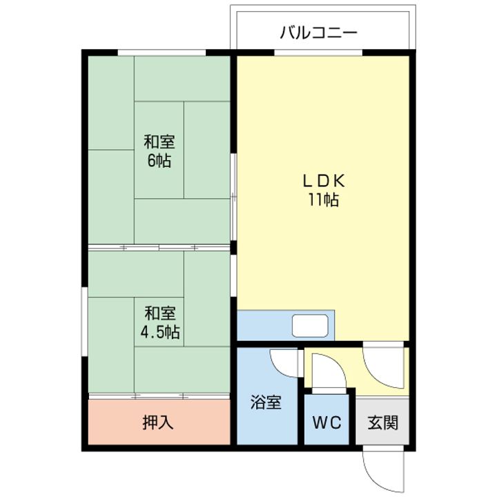 眞島アパート202の間取り
