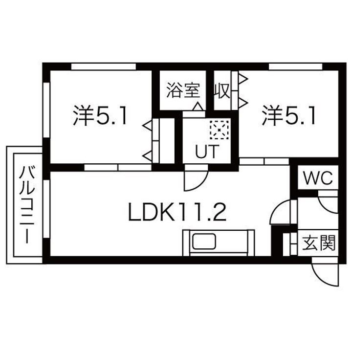 Treventi美術館西403の間取り