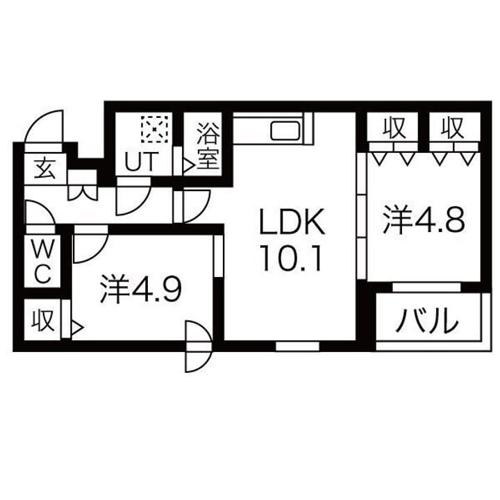 Treventi美術館西207の間取り