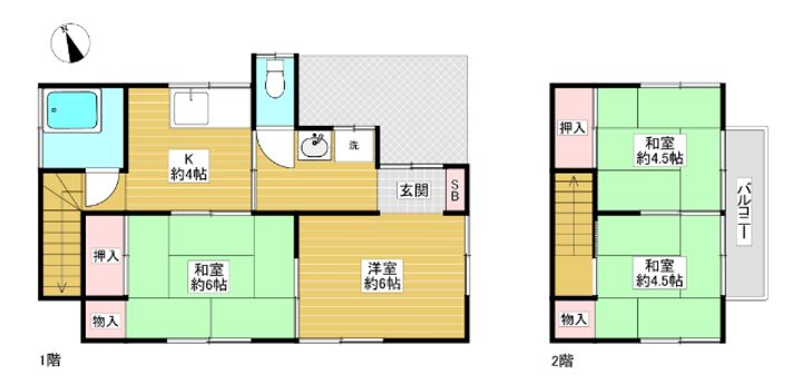 埼玉県越谷市大字大泊(一戸建)の賃貸物件の間取り