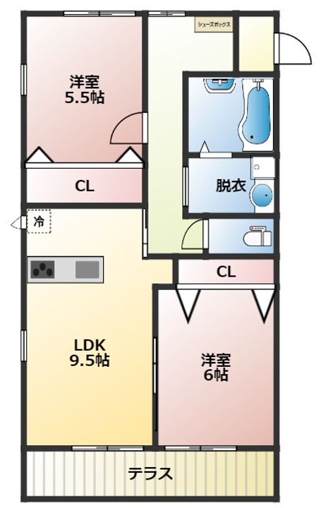 サンハピネス築地102の間取り