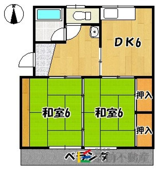 草木コーポ8の間取り