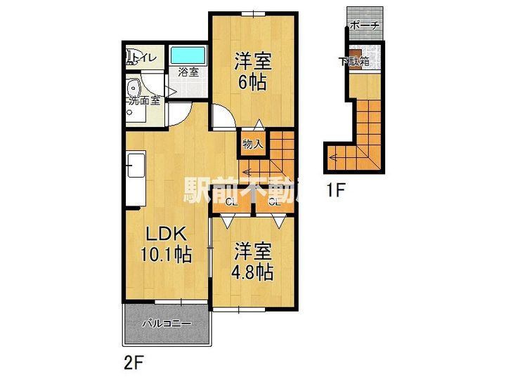 福岡県大川市大字下木佐木の賃貸アパートの間取り