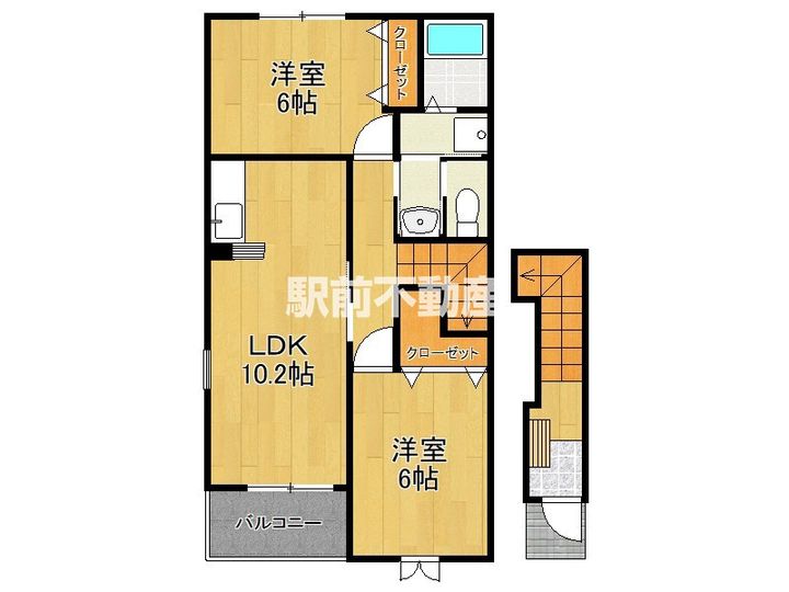 福岡県大川市大字酒見の賃貸アパートの間取り
