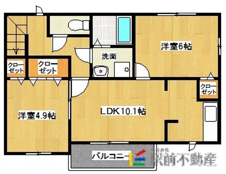 福岡県筑後市大字蔵数の賃貸アパートの間取り
