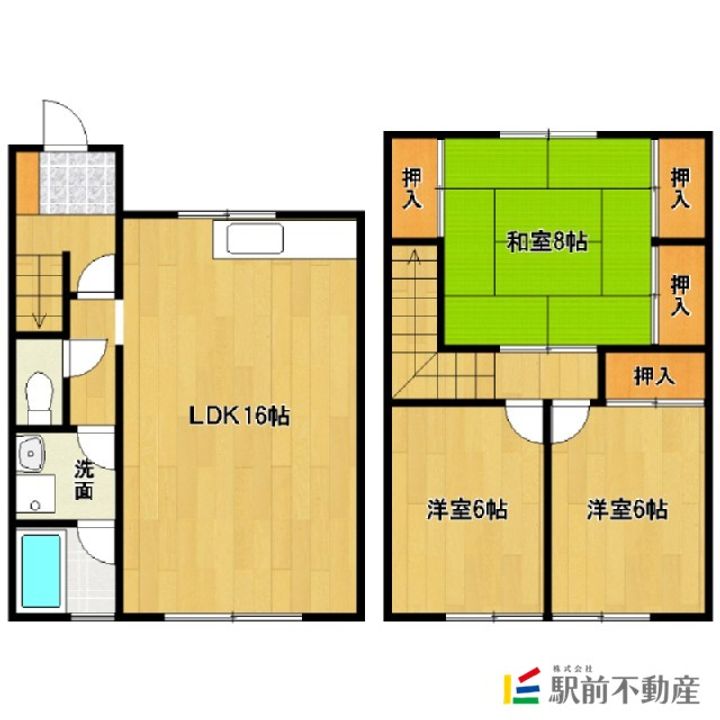 ユノソハイツ筑後B-3の間取り