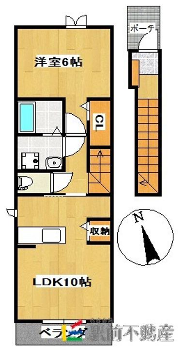 福岡県大牟田市大字手鎌の賃貸アパートの間取り