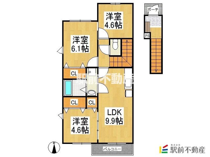 シャトープルミエールB棟203の間取り