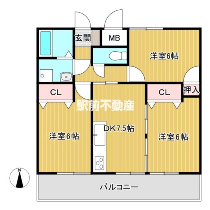 荻島第2ビル415の間取り