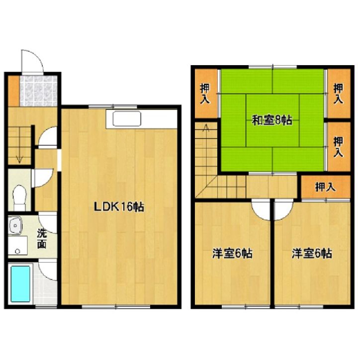 ユノソハイツ筑後B-2の間取り