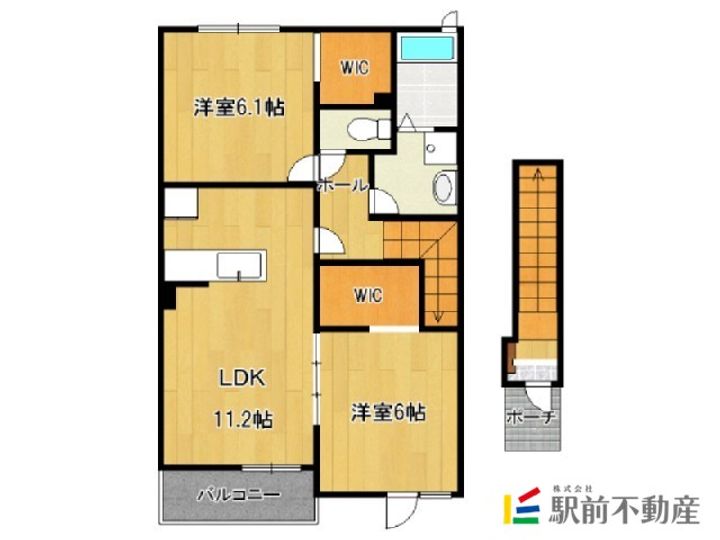 福岡県筑後市大字久富の賃貸アパートの間取り