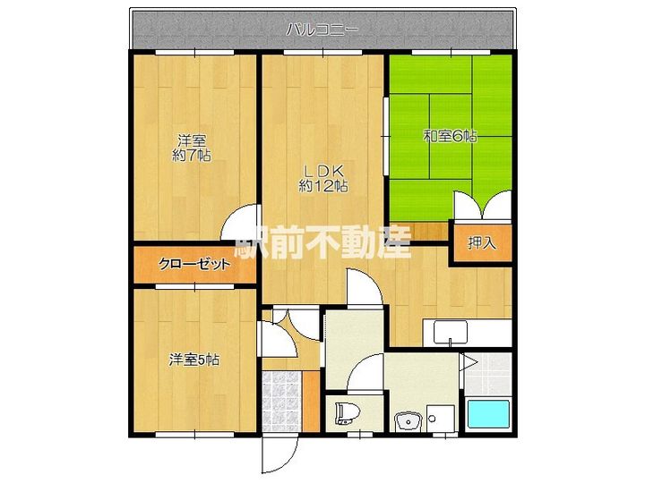福岡県筑後市大字蔵数の賃貸アパートの間取り